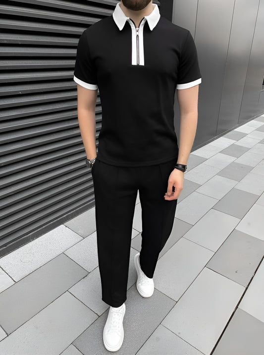 AURA Collar Polo & Trousers